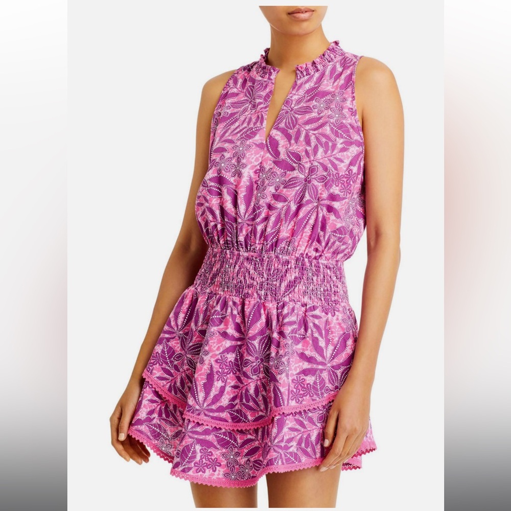 Aqua Floral Pink/purple Sleeveless Dress
